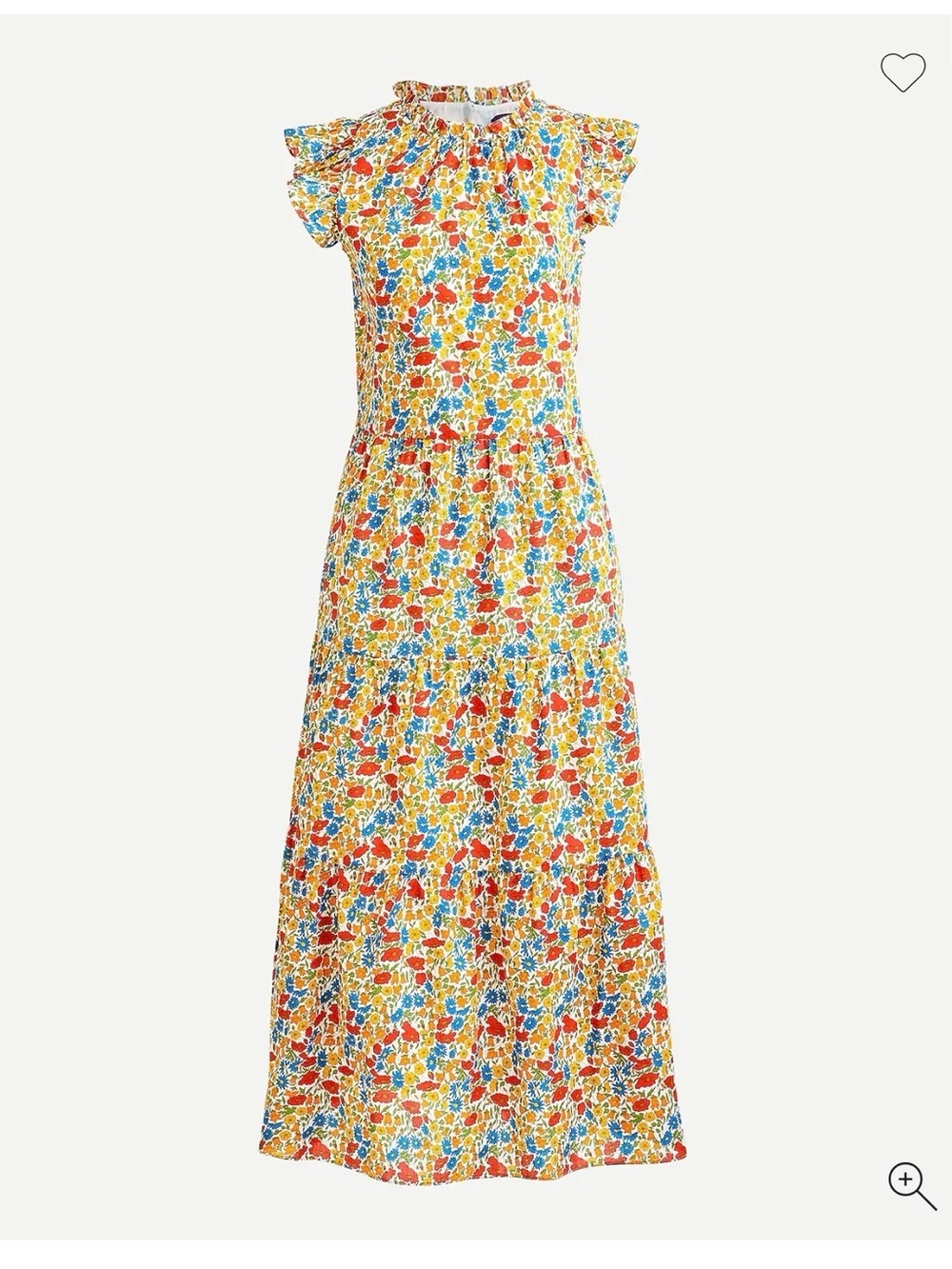 J Crew Liberty of London Floral Poppy and Daisy Print Dress